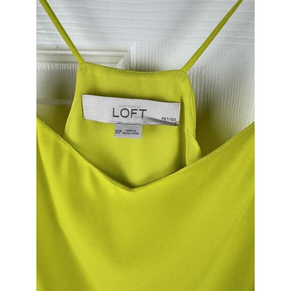 Ann Taylor LOFT Chartreuse Racerback Fluid Cami, Size XS P, 48-010 - Picture 6 of 9